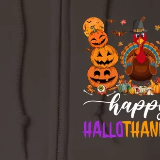 Funny Happy Hallothanksmas Halloween Thanksgiving Christmas Full Zip Hoodie