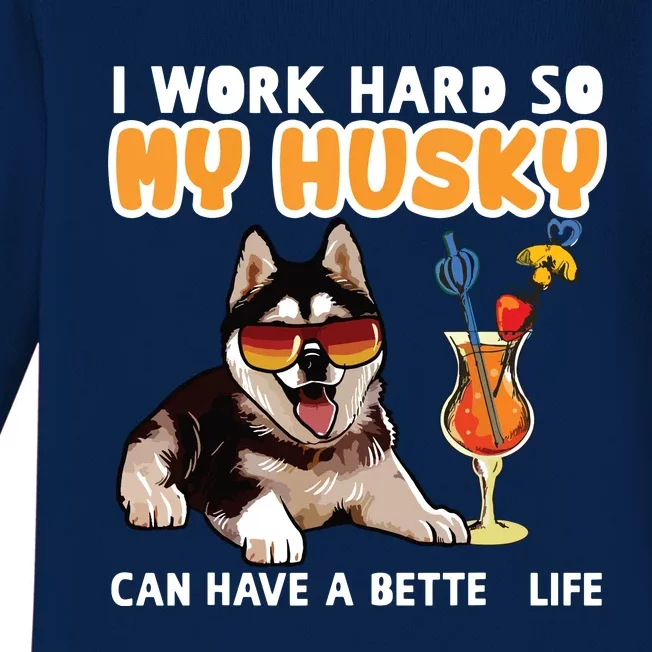 Funny Husky Husky Lovers Gifts Baby Long Sleeve Bodysuit