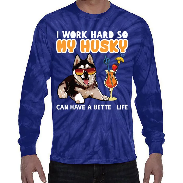 Funny Husky Husky Lovers Gifts Tie-Dye Long Sleeve Shirt