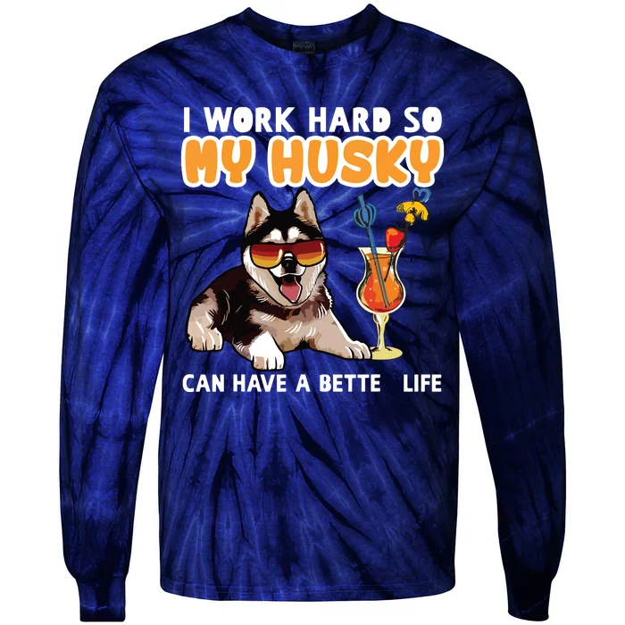 Funny Husky Husky Lovers Gifts Tie-Dye Long Sleeve Shirt