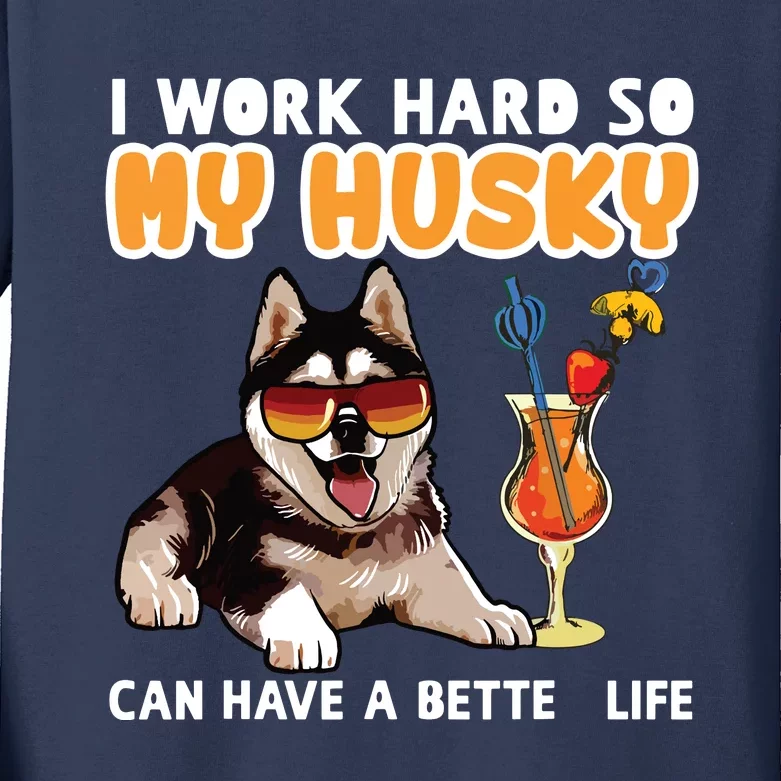 Funny Husky Husky Lovers Gifts Kids Long Sleeve Shirt