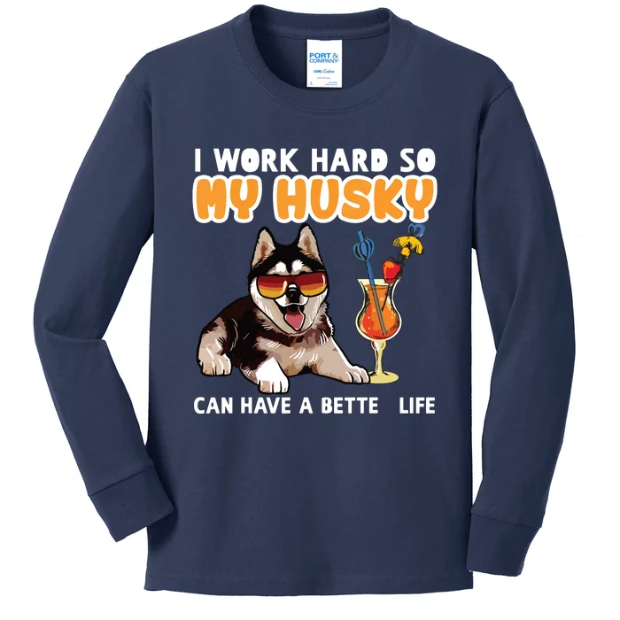 Funny Husky Husky Lovers Gifts Kids Long Sleeve Shirt