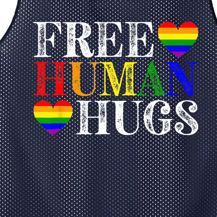 Free Human Hugs LGBT Pride Month Mesh Reversible Basketball Jersey Tank