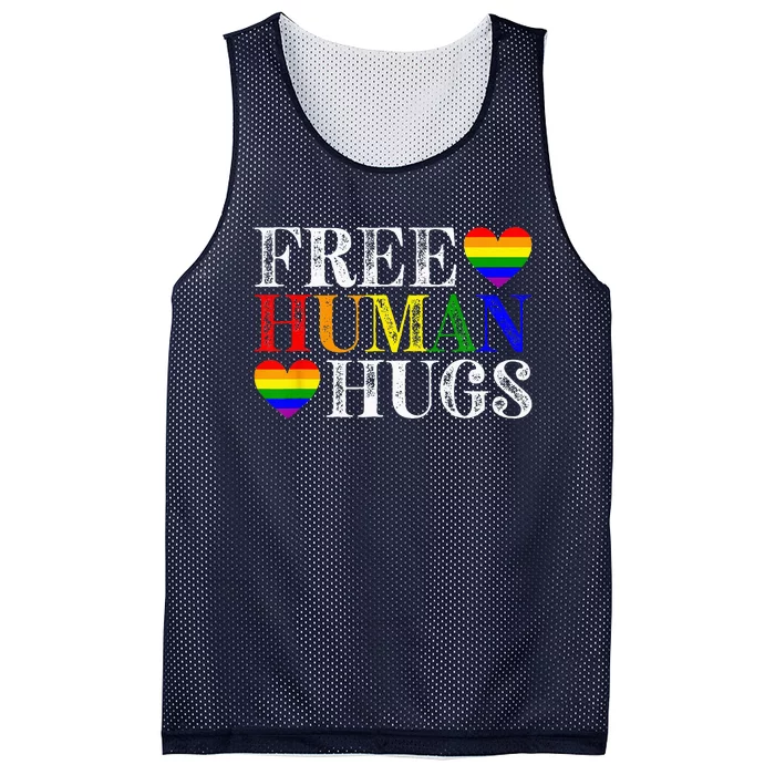 Free Human Hugs LGBT Pride Month Mesh Reversible Basketball Jersey Tank