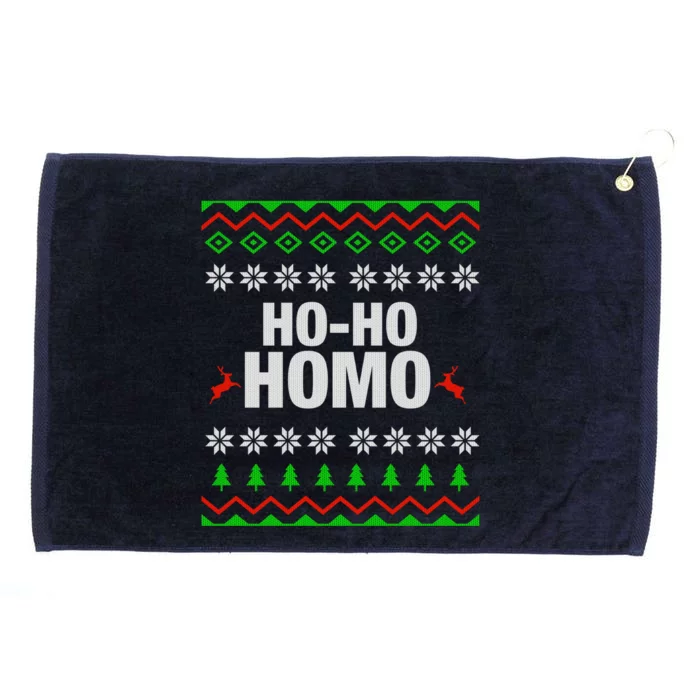 Funny Ho Ho Homo Gay Lgbt Ugly Christmas Gift Grommeted Golf Towel