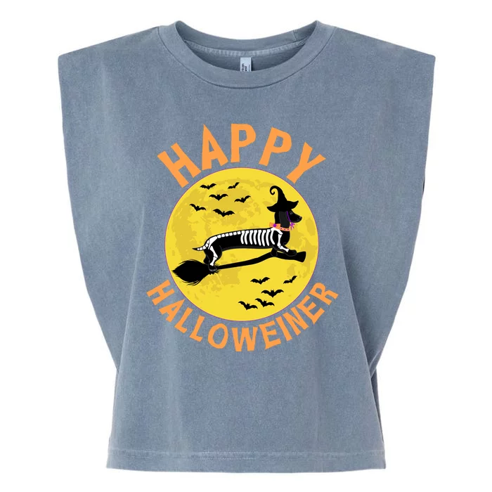 Funny Happy Halloweiner Dachshund Lover Garment-Dyed Women's Muscle Tee