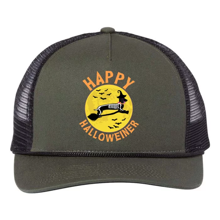 Funny Happy Halloweiner Dachshund Lover Retro Rope Trucker Hat Cap