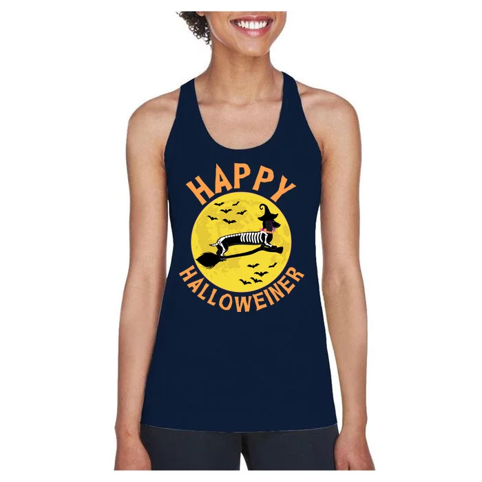 Funny Happy Halloweiner Dachshund Lover Women's Racerback Tank