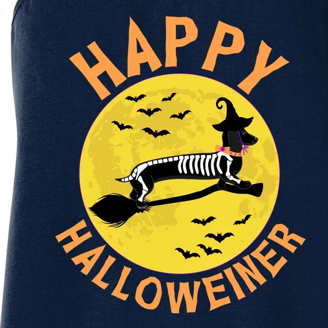 Funny Happy Halloweiner Dachshund Lover Women's Racerback Tank