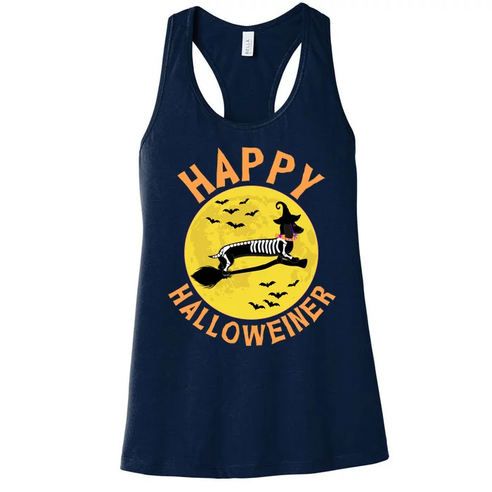 Funny Happy Halloweiner Dachshund Lover Women's Racerback Tank