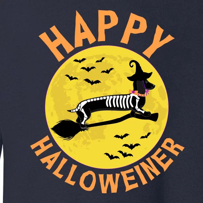 Funny Happy Halloweiner Dachshund Lover Toddler Sweatshirt