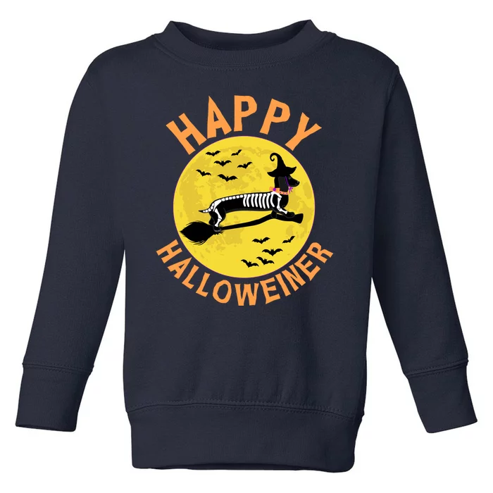 Funny Happy Halloweiner Dachshund Lover Toddler Sweatshirt