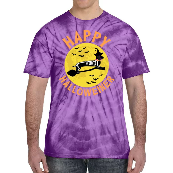 Funny Happy Halloweiner Dachshund Lover Tie-Dye T-Shirt