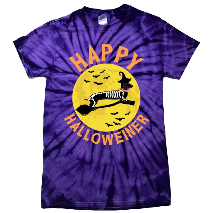 Funny Happy Halloweiner Dachshund Lover Tie-Dye T-Shirt