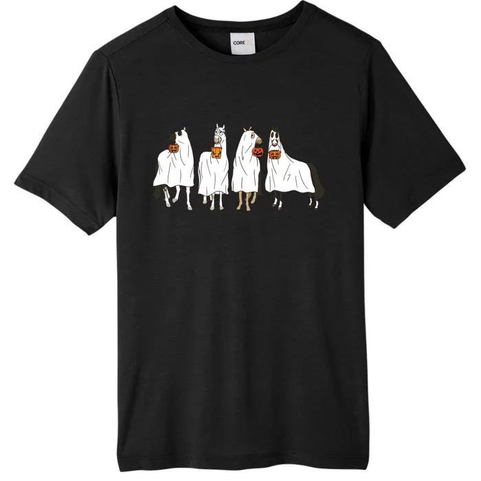 Funny Halloween Horse Ghost Pumpkin Face Ghost Spooky Season ChromaSoft Performance T-Shirt