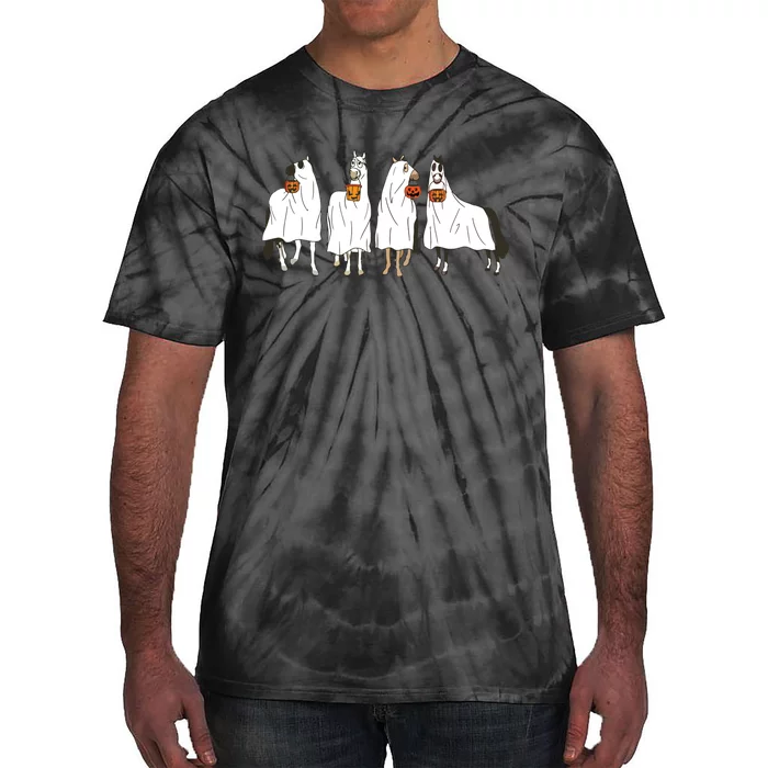 Funny Halloween Horse Ghost Pumpkin Face Ghost Spooky Season Tie-Dye T-Shirt