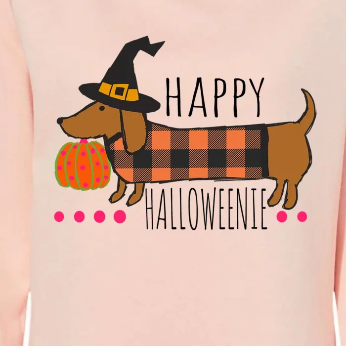 Funny Happy Halloweenie Dachshund Halloween Buffalo Plaid Gift Womens California Wash Sweatshirt