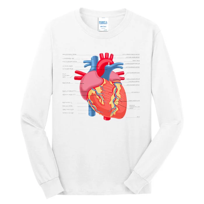 Funny Human Heart Anatomy Anatomical Heart Tall Long Sleeve T-Shirt