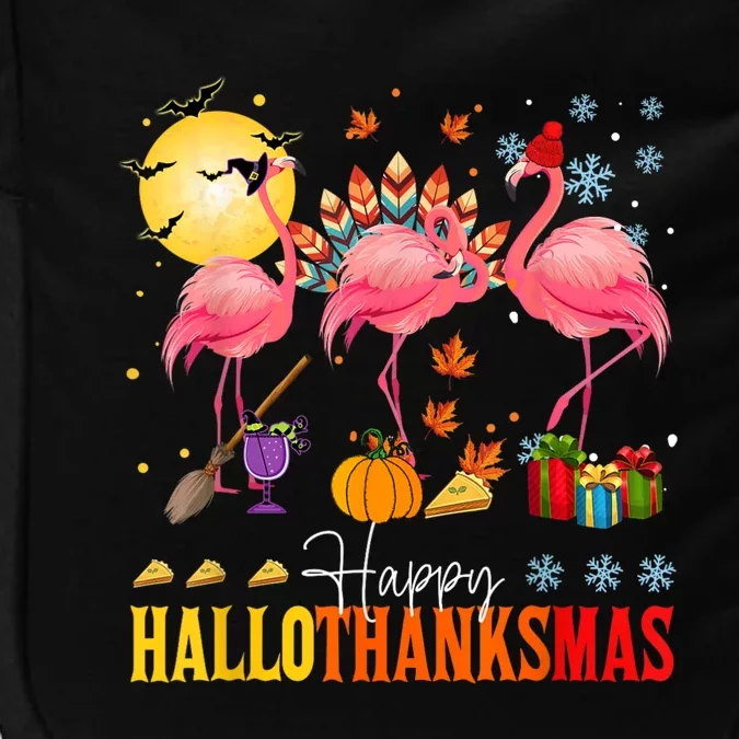 Flamingo Happy Hallothanksmas Halloween Thanksgiving Impact Tech Backpack