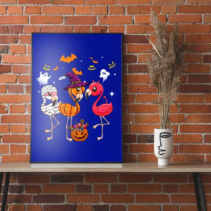 Flamingo Happy Halloween Pumpkin Mummy Witch Gift Poster