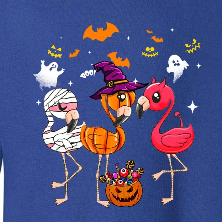 Flamingo Happy Halloween Pumpkin Mummy Witch Gift Toddler Sweatshirt