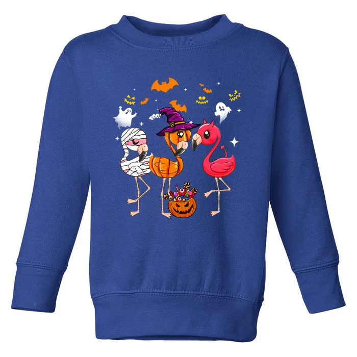 Flamingo Happy Halloween Pumpkin Mummy Witch Gift Toddler Sweatshirt