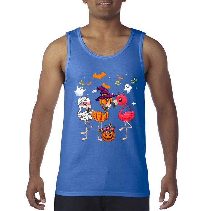 Flamingo Happy Halloween Pumpkin Mummy Witch Gift Tank Top