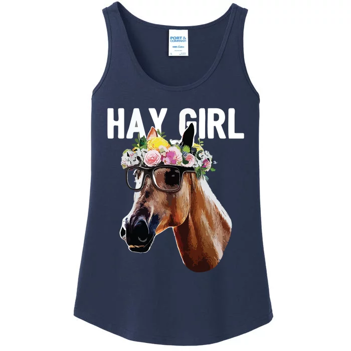 Floral Horse Horseback Riding Equestrian Farm Gift Ladies Essential Tank