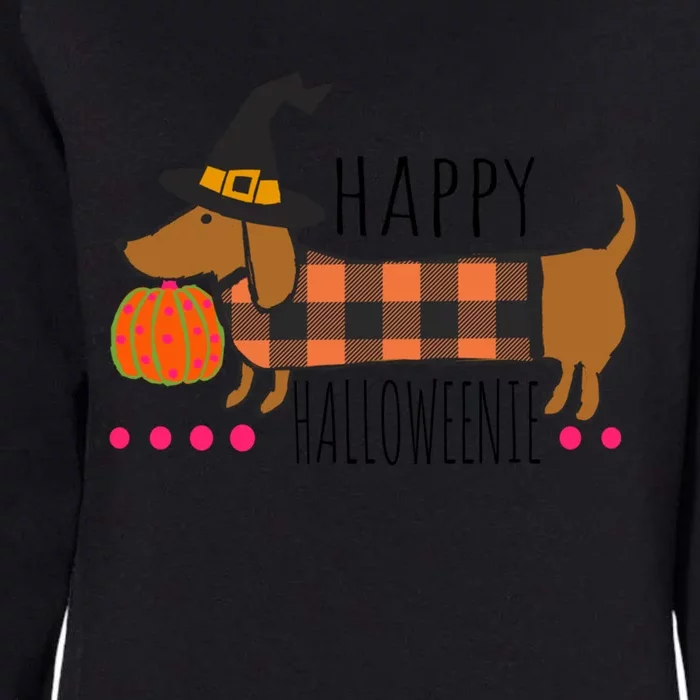 Funny Happy Halloweenie Dachshund Halloween Buffalo Plaid Gift Womens California Wash Sweatshirt