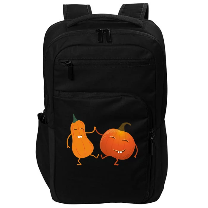 Funny Happy Halloween Dancing Squash And Pumpkin Gift Impact Tech Backpack