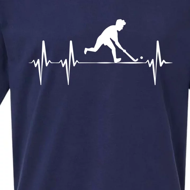 Field Hockey Heartbeat Ekg Hockey Player Hockey Team Sport Gift Sueded Cloud Jersey T-Shirt