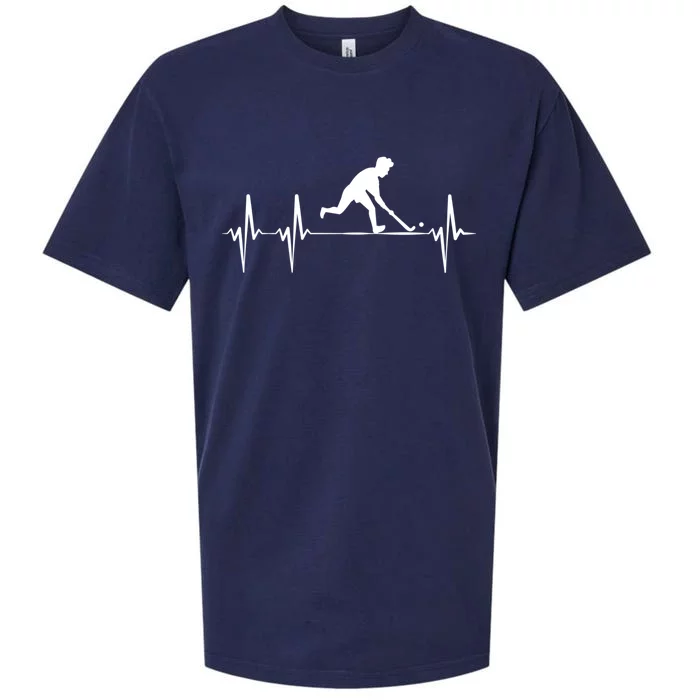 Field Hockey Heartbeat Ekg Hockey Player Hockey Team Sport Gift Sueded Cloud Jersey T-Shirt