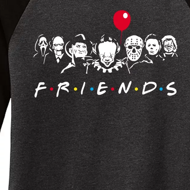 Friends Halloween Horror Women's Tri-Blend 3/4-Sleeve Raglan Shirt