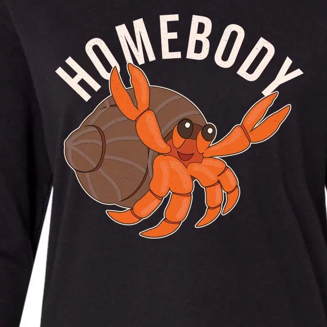 Funny Homebody Hermit Crab Womens Cotton Relaxed Long Sleeve T-Shirt