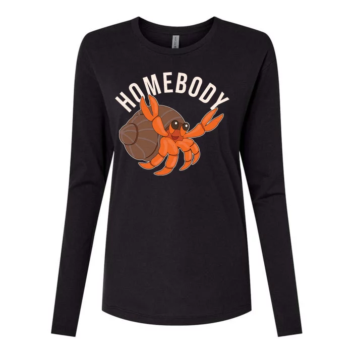 Funny Homebody Hermit Crab Womens Cotton Relaxed Long Sleeve T-Shirt