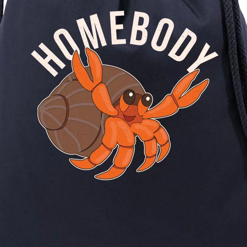 Funny Homebody Hermit Crab Drawstring Bag