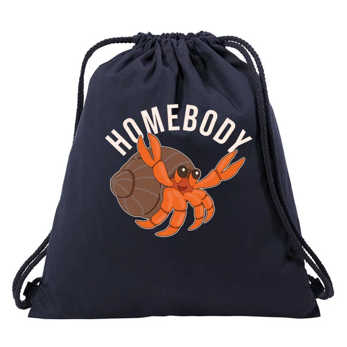 Funny Homebody Hermit Crab Drawstring Bag