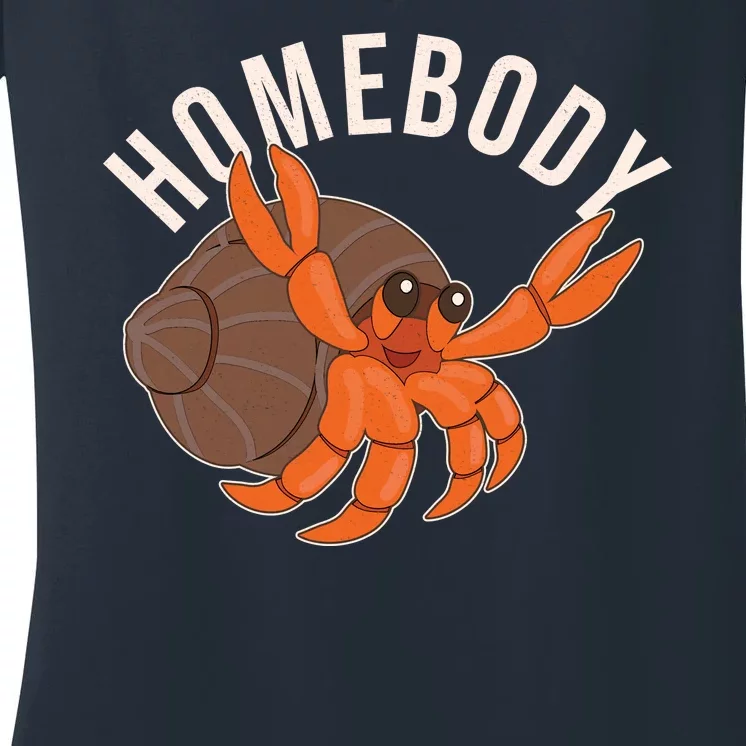 Funny Homebody Hermit Crab Women's V-Neck T-Shirt