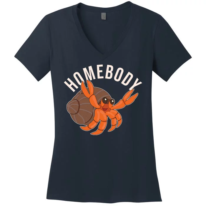 Funny Homebody Hermit Crab Women's V-Neck T-Shirt