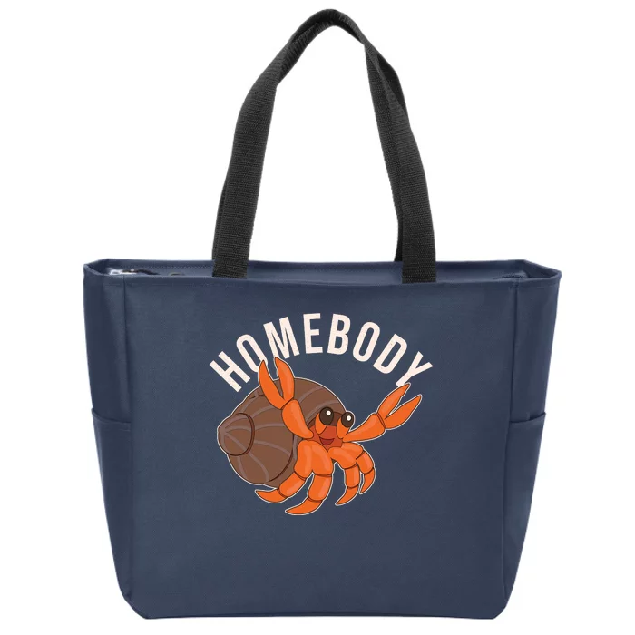 Funny Homebody Hermit Crab Zip Tote Bag