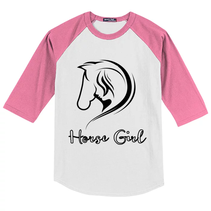 Funny Horse Horseback Riding Equestrian Lover Funny Gift Kids Colorblock Raglan Jersey