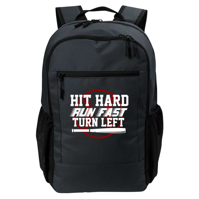 Funny Hit Hard Run Fast Turn Left Baseball Player Support Gift Daily Commute Backpack