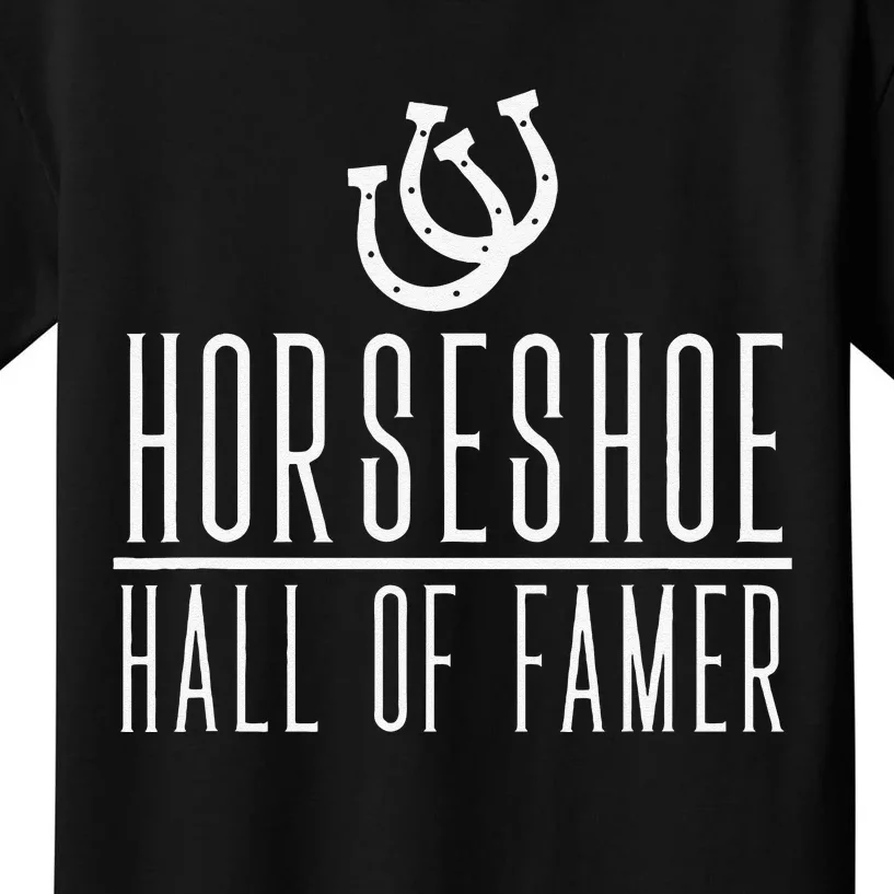 Funny Horseshoe Hall Of Famer Backyard Game Kids T-Shirt