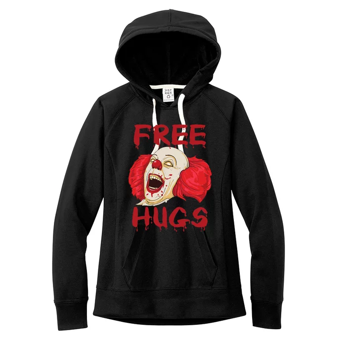 Free Hugs Halloween Evil Killer Scary Clown Horror Gift Women's Fleece Hoodie