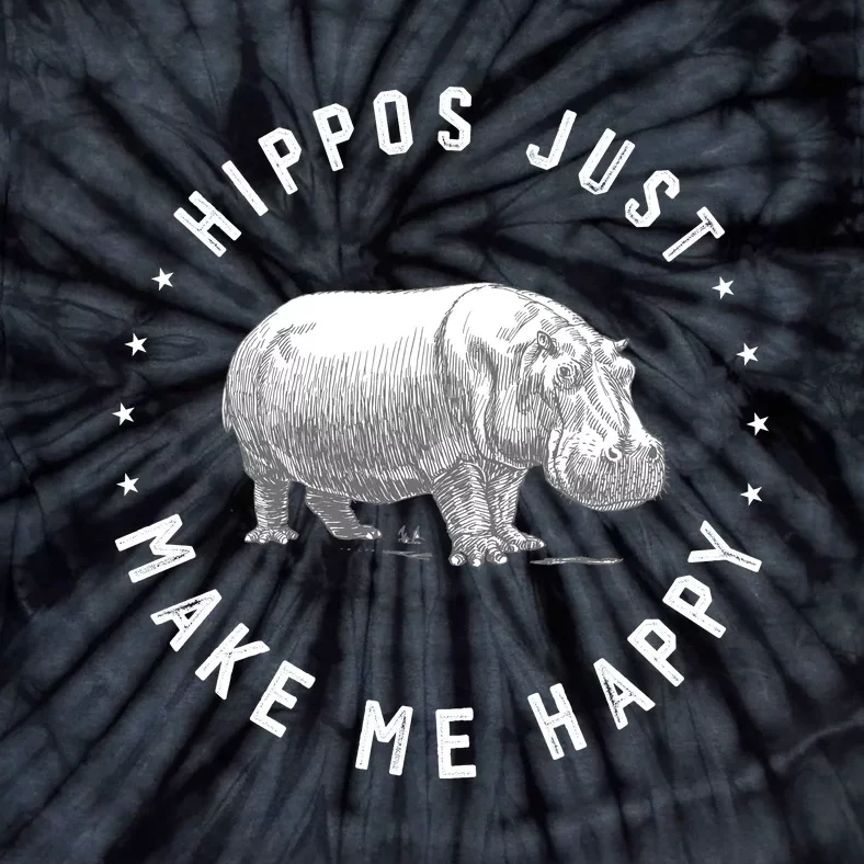 Funny Hippopotamus Hippo Lover Hippos Make Me Happy Tie-Dye T-Shirt