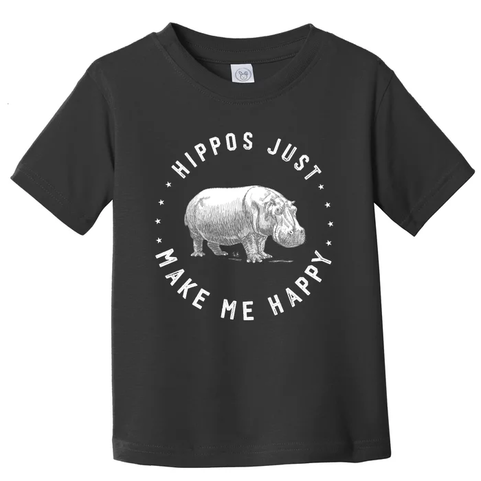 Funny Hippopotamus Hippo Lover Hippos Make Me Happy Toddler T-Shirt