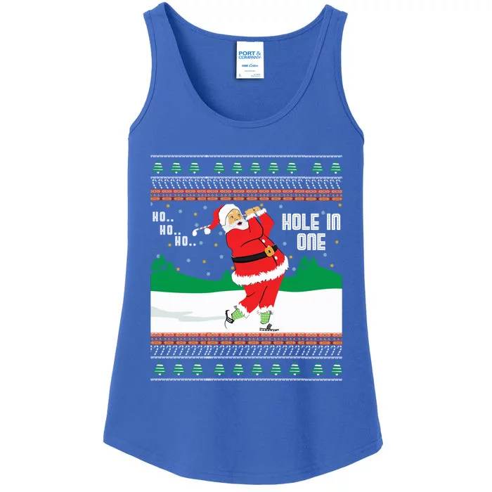 Funny Ho Ho Ho Ugly Santa Golf Christmas Jumper Gift Ladies Essential Tank