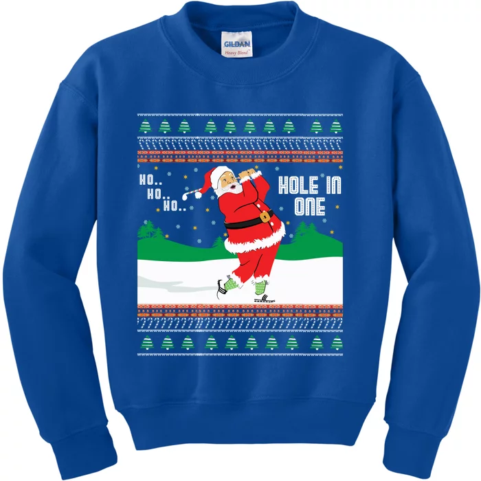 Funny Ho Ho Ho Ugly Santa Golf Christmas Jumper Gift Kids Sweatshirt