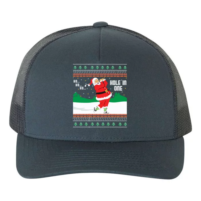 Funny Ho Ho Ho Ugly Santa Golf Christmas Jumper Gift Yupoong Adult 5-Panel Trucker Hat