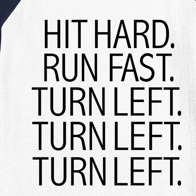 Funny Hit Hard Run Fast Turn Left Baseball Pitcher Gift Baseball Sleeve Shirt